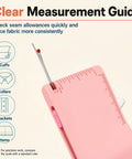 Magnetic 3 In 1 Sewing Tool With Retractable Seam Ripper, Adjustable Fabric Edge Guide, And Built In Measuring Scale in pink