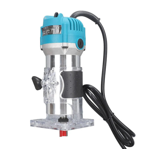 Electric Woodworking Pro Trimmer Router Tool Six Point Five Amp Pro Grade Motor Transparent Protective Cover