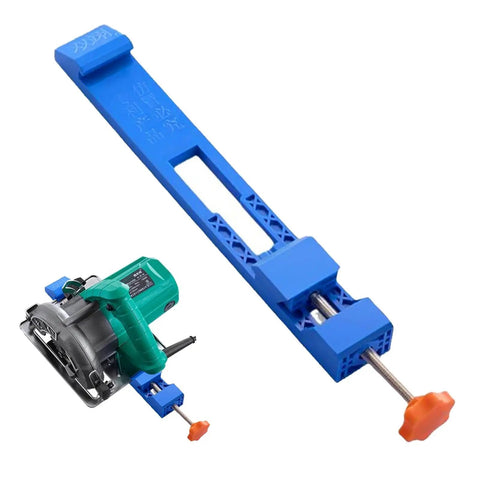 Adjustable Circular Saw Guide Base Clamp For Pro Grade Precision Wood Milling And Cutting Tasks In Blue Durable ABS Construction Stable Rail Guide For Accurate Cuts Quick Setup And Reliable Positioning
