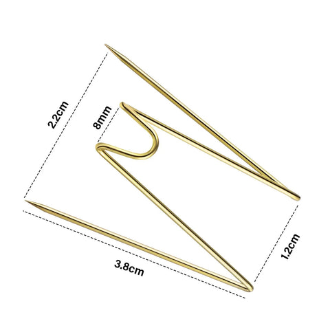 Super Slick Gold Cubicle Hooks For Fabric Partition Walls Tough Stainless Steel Wire Clips, dimensions 3.8cm x 2.2cm.