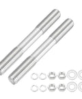 Beefy Double Ended Stud Screws M12x110mm With Nuts And Washers, 304 Stainless Steel Dual Threaded Rods For Home Improvement, Structural Anchoring And Fastening, 2 Pack