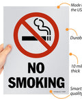 Pack Of Five Beefy 12 X 9 Inch No Smoking Signs Bold Warning Icon Screen Printed On Sturdy 10 Mil Polystyrene Plastic Indoor Or Outdoor Ready