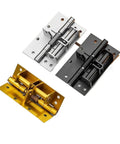 Three In One Door Closer With Spring Hinge For Interior Doors Auto Self Close Smooth Operation in gold, silver, and black.