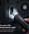 Slick Cordless Electric Screwdriver Kit With 21 Magnetic Bits And 2000mAh Rechargeable Battery Featuring Adjustable Torque High Speed Motor And Integrated Led Light illuminating a screw in a dark area.