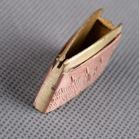Premium Brass Habaki Collar Clip For Katana Swords, detailed side angle showing durable brass finish for secure fit