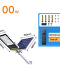 JUDYSSY Outdoor Solar Powered Street Flood Lights-400W Dusk to N Solar Security Led Lamp with Remote Control, 100W solar light with dimensions.