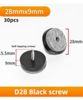 Heavy Duty Chair Leg Floor Pads To Kick Out Those Pesky Scratches On Your Wood Or Tile And Silence Annoying Creaks While Giving You A Stable Setup That Works Wonderfully Throughout Your Entire House, 28mm black pads with screws.