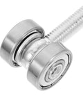 Close-up of Heavy Duty Stainless Steel Sliding Door Pulley With Double Bearing Track Roller, designed for smooth barn door operation.