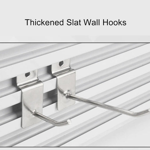 Heavy Duty Slat Wall Hooks Slot Plate Hook Slotted Plate Single Wire Hooks 15cm Iron Silver Electroplated