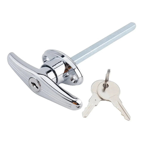 T Shaped Handle Lock For Garage Doors Made Of Zinc Alloy In Black Rugged Caravan Shed Cabinet Furniture Hardware 1 Piece Easy Install Latch Lock Heavy Duty
