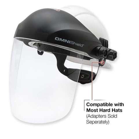 OMNIShield Professional Face Shield With Premium Headgear High Density Clear Polycarbonate Lens For Superior Impact Protection