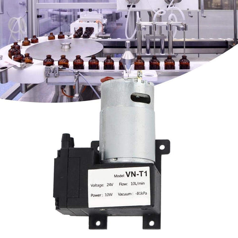 Tiny 10 Liters Per Minute DC Vacuum Pump With 81 kPa Negative Pressure 24V DC for lab and home medical gear, shown in lab environment