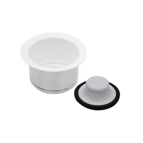 Combo Pack All-In-One Kitchen Sink Drain Set With Post Style Basket Strainer And Deep Collar Waste Disposal Flange With Stopper