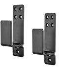 2 Pack Door Barricade Brackets For 2x4 Lumber Drop Open Bar Holder For Home Security Beefy Carbon Steel Black Finish Heavy Duty Protection