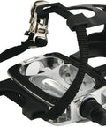 Nine Sixteenth Inch Bicycle Pedals With Adjustable Toe Clips And Straps for Exercise and Mountain Bikes, silver color