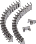 Close-up of 60 Pack Sofa Spring Repair Kit With Upholstery Stay Wire Clips in silver for sofa and chair spring repair connectors