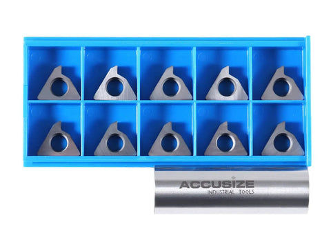 LT16ER 3 Carbide Shims For Indexable External Threading Holders in blue storage case