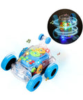 Light Up Sensory Toy Car For Kids With Autism, Bump And Go Monster Truck With Colorful Moving Gears, Music And LED Effects
