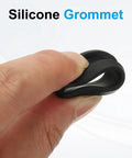 Close-up of hand holding Set Of 5 Silicone Wire Grommets For 21mm Mounting Hole, 26mm Top Diameter, 3mm Thick, 16.5mm Inner Hole