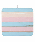 Pink Blue Wood Grain Drying Mats For Kitchen Counter And Sink, Reversible Hanging Microfiber Dish Mat, 16x18 Inches