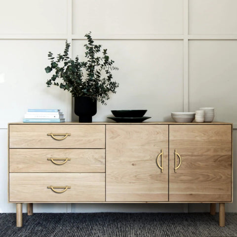 10 Pack Brushed Gold Half Moon Cabinet Pulls With 5 Inch Hole Centers 128mm Zinc Alloy on dresser drawers and doors
