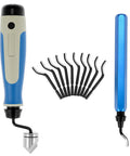 Pro Grade Hand Deburring Tool Kit With 10 Rotary Blades And Countersink Blade for wood plastic aluminum and steel uses.