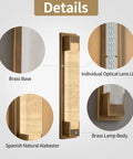 LuminaBrass Alabaster Wall Sconce, Solid Brass Home Indoor Wall Lighting with brass base and Spanish natural alabaster.