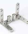Stainless Steel Pivot Door Hinges Heavy Duty Adjustable Up Down Concealed Locking Plate for smooth cabinet swings.