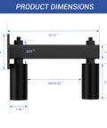 Dimensions of Heavy Duty Adjustable Gate Guide Roller for 4 Inch Thick Sliding Gates with Steel Bracket and Nylon Wheels.