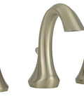 Eva Brushed Nickel Two Handle High Arc Widespread Bathroom Faucet With No Fuss 8 To 16 Inch Install For 3 Hole Sink Setup Drain Trim Valve Required 9000 displayed in a brushed nickel finish