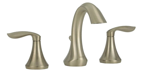 Eva Brushed Nickel Two Handle High Arc Widespread Bathroom Faucet With No Fuss 8 To 16 Inch Install For 3 Hole Sink Setup Drain Trim Valve Required 9000 displayed in a brushed nickel finish