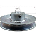 Side view of Single Groove V Belt Pulley 4.5 Inch Diameter Five Eighth Inch Bore Heavy Duty Motor Pulley Carbon Steel 1020 Zinc Plated