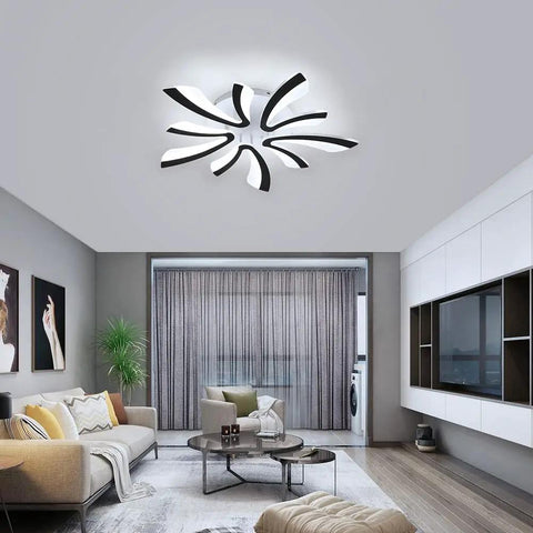 Chandelier Style Modern Ceiling Light Semi Flush Mount With Acrylic Shade Energy Efficient LED Lamp For Living Room Bedroom Dining Hallway Cool White Glow Bright Wide Coverage