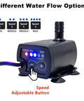 Automatic Small Sump Pump With Water Level Sensor, 13 Ft Lift, Four Level Flow Control, control panel with speed options.