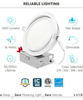 6 Inch Gimbal LED Recessed Downlights For Easy Install, 5 Color Temperature Options 2700K To 5000K, 1400 Lumens, product image
