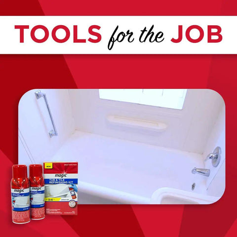 Spray On Tub And Tile Refinishing Kit For Sinks And Tiles, Bright White Finish, Aerosol Refinish for Porcelain, Pack of 2