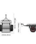 Side and front view of trailer hopper frame for Heavy Duty Aluminum RC Car Chassis Frame For TRX4 Axial SCX10 D90 Rock Crawler