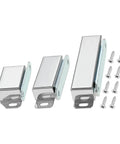 Heavy Duty Magnetic Cabinet Catch Set for Cupboard, Closet and Drawer Doors, Concealed Stainless Steel Latch shown with screws