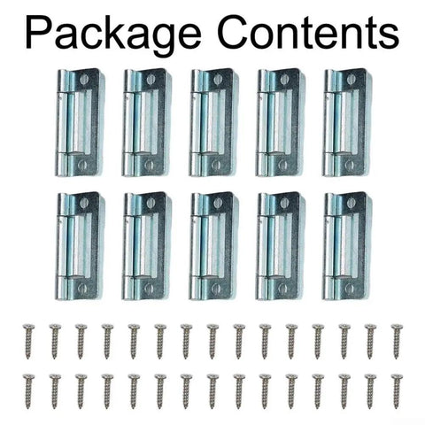 Steel Cranked Flush Door Hinges For Cupboards Louvre And Utility Doors Zinc Plated 50 X 23 Mm Ten Pack with screws.