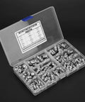 Steel Grease Zerk Nipple Fitting Set 115 Pieces Metric Hydraulic Zerk Fittings Kit for Automotive in case