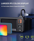 1080P HD Endoscope Camera With Light 4.3 Inch LCD Display IP67 Waterproof Snake Borescope for viewing tight spaces