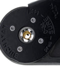 Close-up of Four Way Crimp Tool With Spring Loaded Plungers, Fingertip Adjustment For Two Connector Sizes, displaying metal plunger detail.