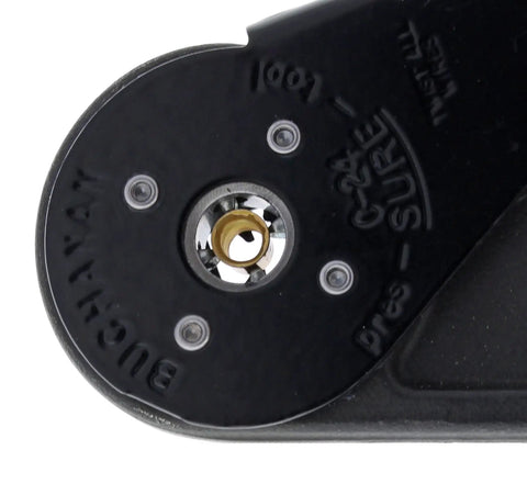 Close-up of Four Way Crimp Tool With Spring Loaded Plungers, Fingertip Adjustment For Two Connector Sizes, displaying metal plunger detail.