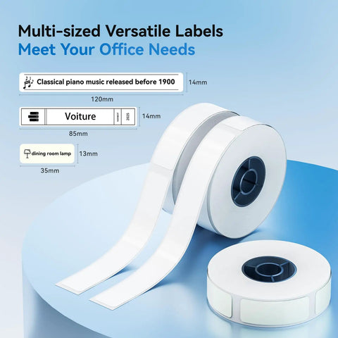 Thermal Transfer Label Roll 0.55 By 3.35 Inches For N1 B18 Label Printer Workhorse PET Labels Waterproof Oil Proof Tear Resistant Built For Easy Office And Warehouse Organization Of Folders Files And Tags 80 Tapes Per Roll, white label roll with sample sizes