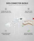 Sofa Connector Buckle For Sectional Couches And Modular Furniture Locks To Stop Sliding And Shifting Heavy Duty Steel Construction