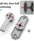 Wopanxye Flip Gate Latch for Barn Door showing ball slot and four-ball positioning components in gray.
