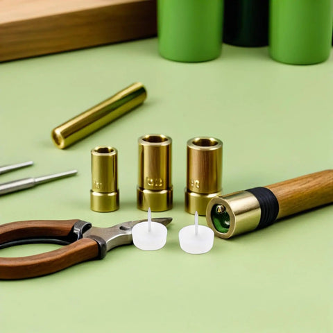 Tools with No Slip Chair Glides 0.94 Inch Nail-On Furniture Leg Protectors, 100 Pack displayed on a green surface