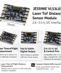 VL53L0X Laser ToF Distance Sensor Module, 15mm compact design with 2.6V-3.5V I2C interface for DIY robotics.