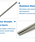 Stainless Steel T10 Lead Screw for CNC and 3D Printers, 10mm Diameter, 2mm Pitch, 100-1000mm Length, Trapezoidal Screw and Nut