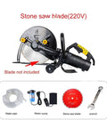 Heavy Duty Beefy Electric Circular Saw Angle Adjustable Portable Cutting Machine For Wood Metal Stone Tile Diy Pros Cuts Brick And Concrete Tile Like A Hot Knife Through Butter 6800W with water pump and accessories.